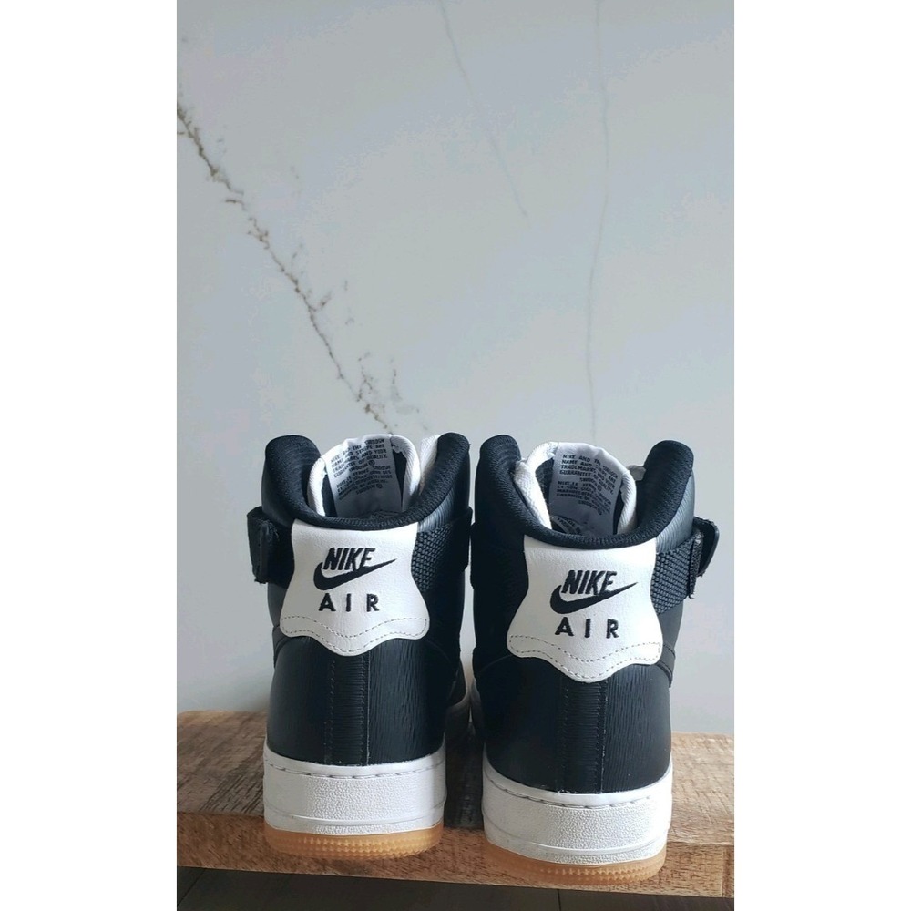 Nike Air Force 1 High Top Sneakers Mens 10 Black White Gum Panda by You Custom - Picture 4 of 7